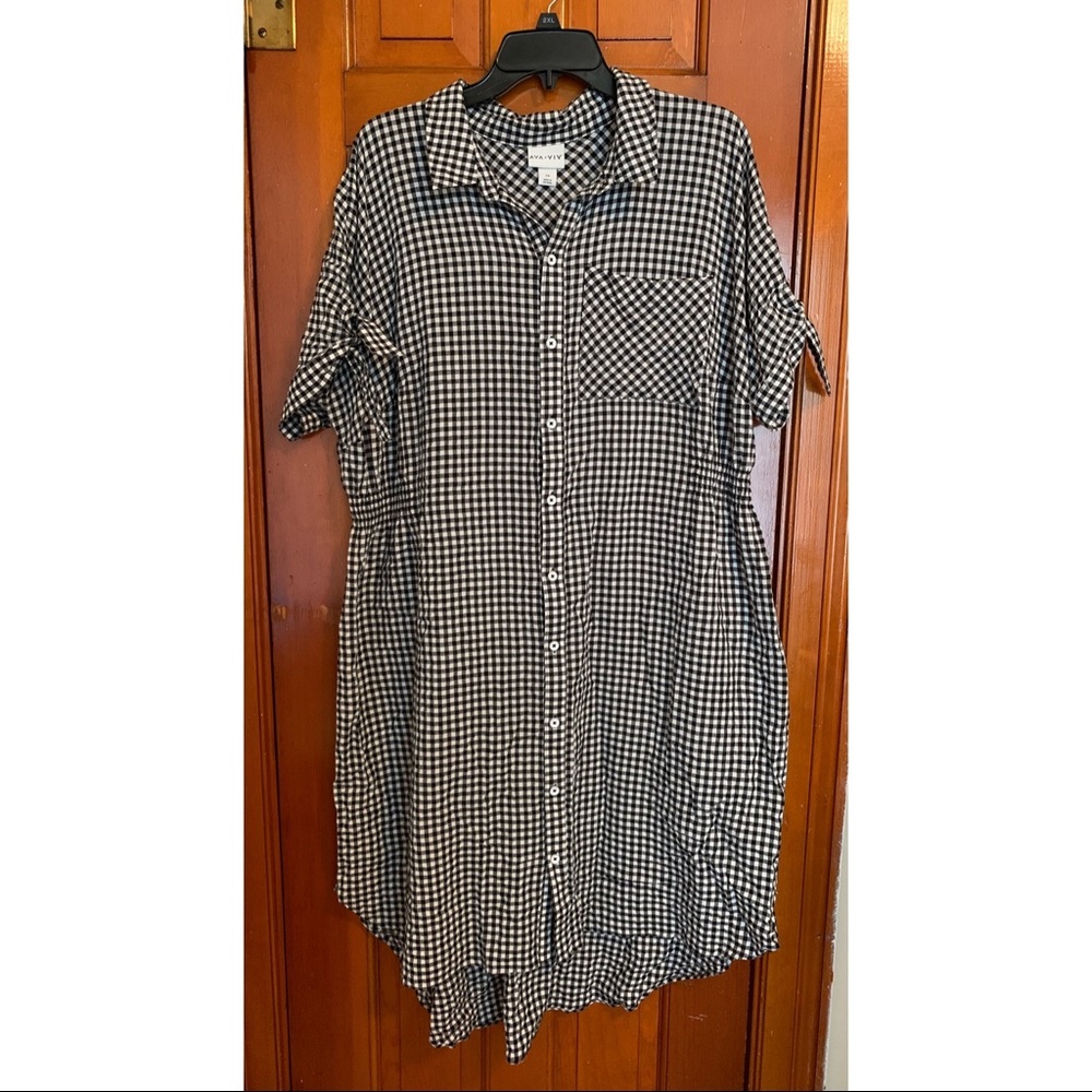 Ava & Viv Black and White Checkered Dress